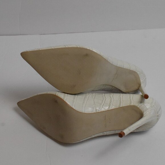 Steve Madden ValaC Crocodile Classy Minimalist Neutral Stiletto Pumps High Heels - Picture 8 of 8